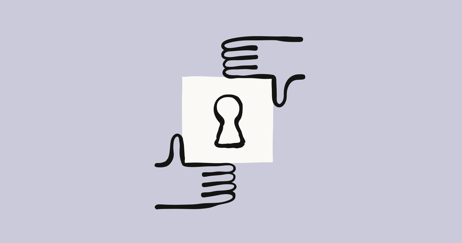 Illustration officielle d’Anthropic pour le Cyber Verification Program : deux mains autour d’une serrure.
