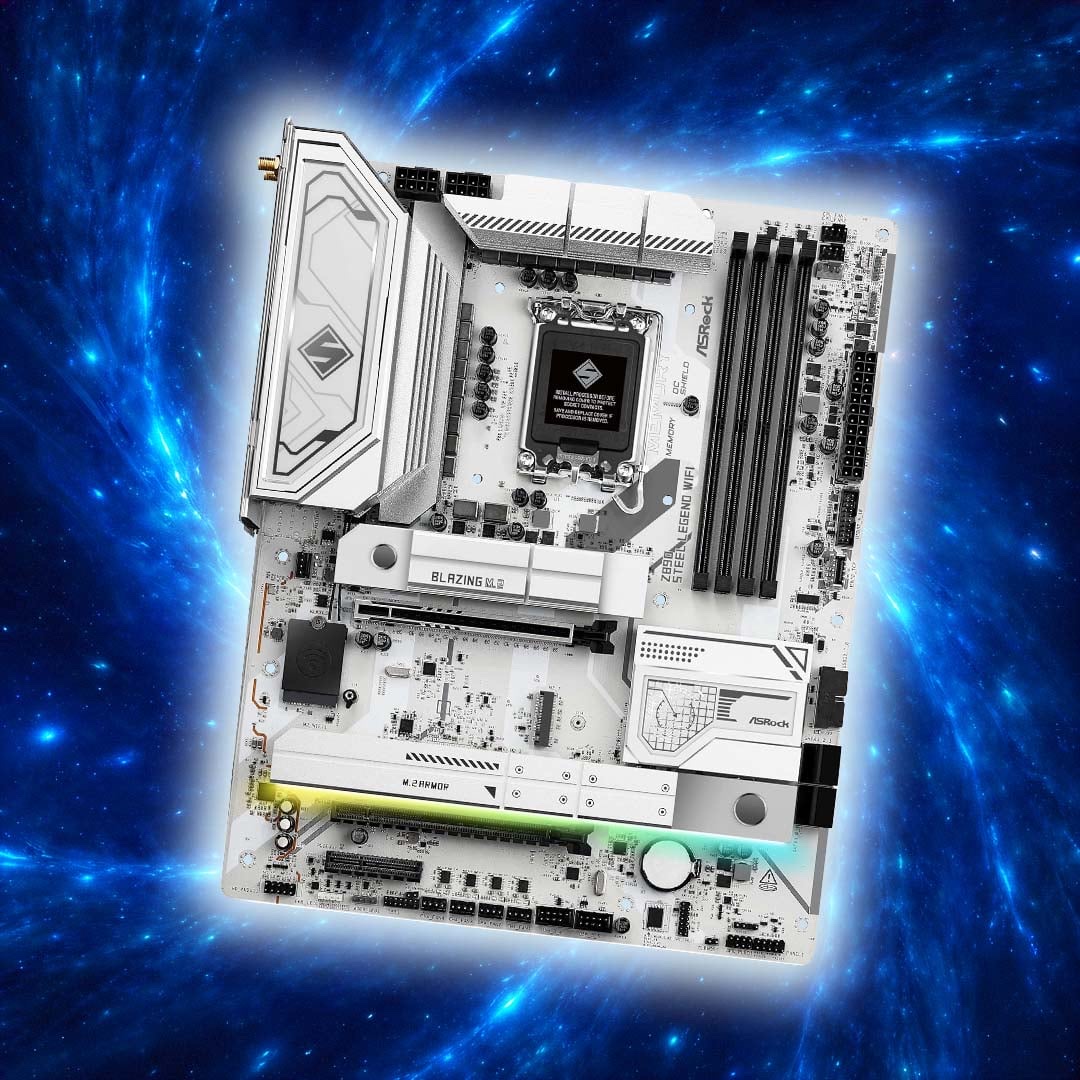 ASRock Z890 Steel Legend WiFi, génération actuelle LGA1851, visuel constructeur.