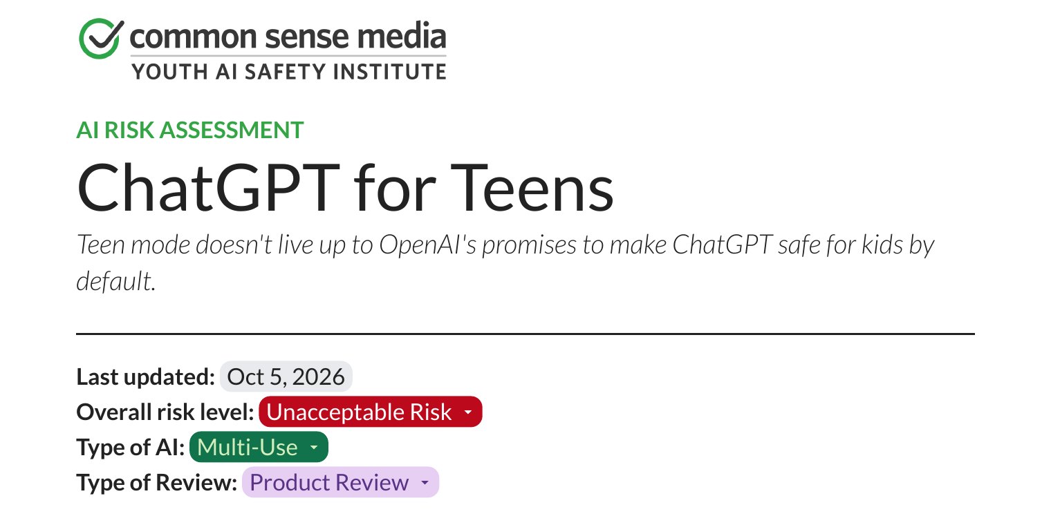 ChatGPT pour les ados : « risque inacceptable » pour Common Sense, OpenAI conteste