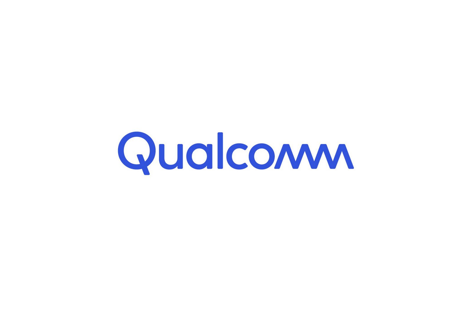 Logo de Qualcomm sur fond blanc.