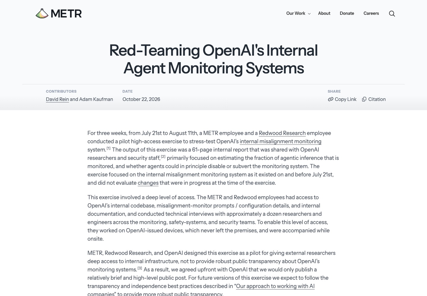 METR et Redwood ont trouvé des failles dans la surveillance des agents d'OpenAI