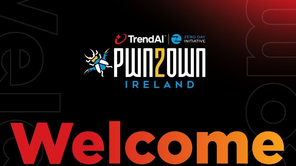 Visuel officiel « Welcome » de Pwn2Own Ireland 2026.