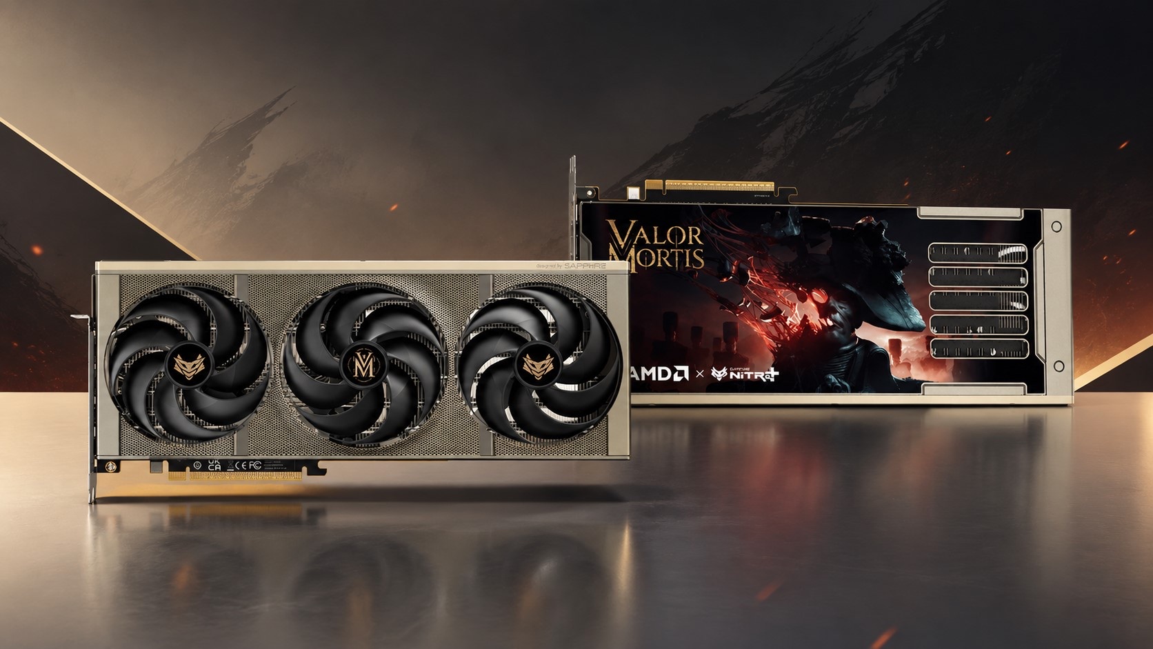 Carte Sapphire Nitro+ Radeon RX 9070 XT édition Valor Mortis, photographie partenaire.